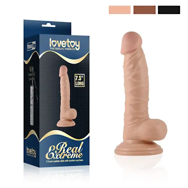 LoveToy - Real Extreme 7.5" - Duże realistyczne wibrujące dildo. Maksimum stymulacji! 