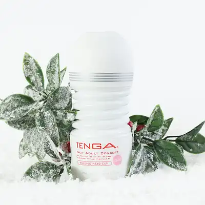 Tenga - Rolling Head Cup Gentle. Nowoczesny masturbator z elastometru z miękkim futerałem. 