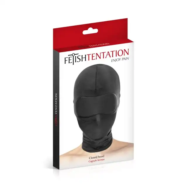 Fetish Tentation - Closed Hood. Maska kaptur na twarz. Oddychający materiał, miękki w dotyku. 