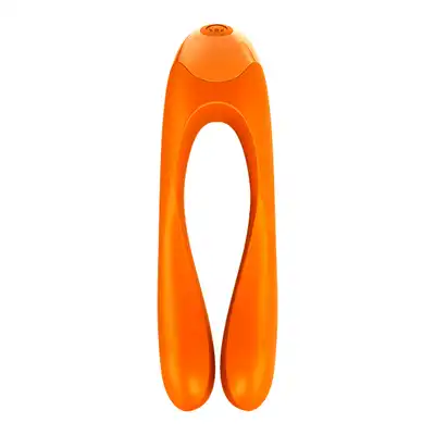 Satisfyer - Candy Cane Finger Vibrator Orange. Kompaktowy multi wibrator - nieskończone możliwości w niedużym, dyskretnym wibratorze. 