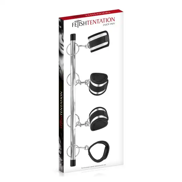 Fetish Tentation - Submission Bar with 4 Cuffs. Kajdanki połączone z rozpieraczem. 