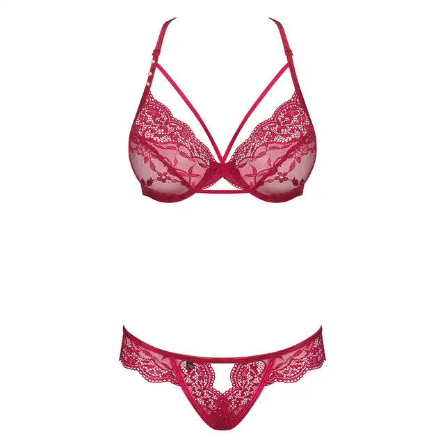 Obsessive - Ivetta komplet czerwony S/M