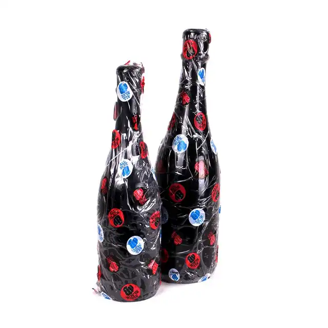 All Black - Champagne Bottle Medium. 34,5 x 9 cm. Silikonowe dildo w kształcie butelki. 