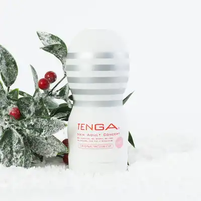Tenga - Original Vacuum Cup Gentle. Nowoczesny masturbator renomowanej marki z miękkim, wygodnym futerałem. Realistyczny otwór. 