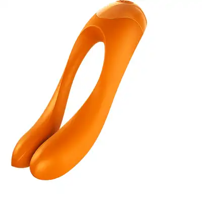 Satisfyer - Candy Cane Finger Vibrator Orange. Kompaktowy multi wibrator - nieskończone możliwości w niedużym, dyskretnym wibratorze. 