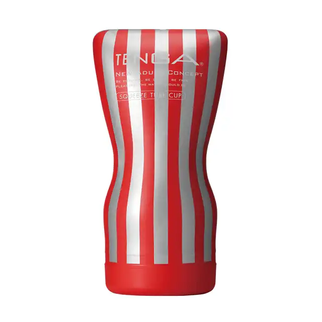 Tenga - Squeeze Tube Cup Medium. Nowoczesny masturbator z elastometru, super przyjemny w dotyku. Wygodny, regulacja ciśnienia. 