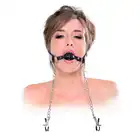 Fetish Fantasy Extreme - Deluxe Ball Gag and Nipple Clamps. Knebel połączony z klamerkami na sutki. 