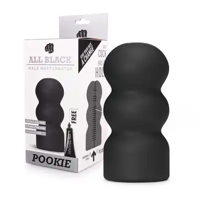 All Black - Pookie Masturbator. Męski masturbator - real skin! Intensywnie stymulujący. 