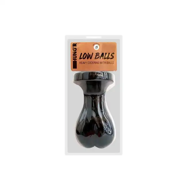 Hung'r - Low Balls - Ciężki pierścień na penisa czarny. Mega Sale!