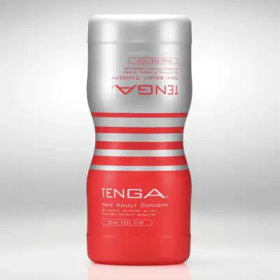 Tenga - Dual Feel Cup Medium. Nowoczesny masturbator z podwójnym otworem. Najwyższa jakość, bestseller. 