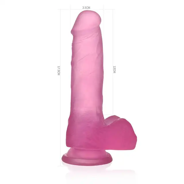 LoveToy - Pink Jelly Dildo. Żelowe dildo w różowym kolorze. Elastyczne, z mocną przyssawką. 17 cm długości. 
