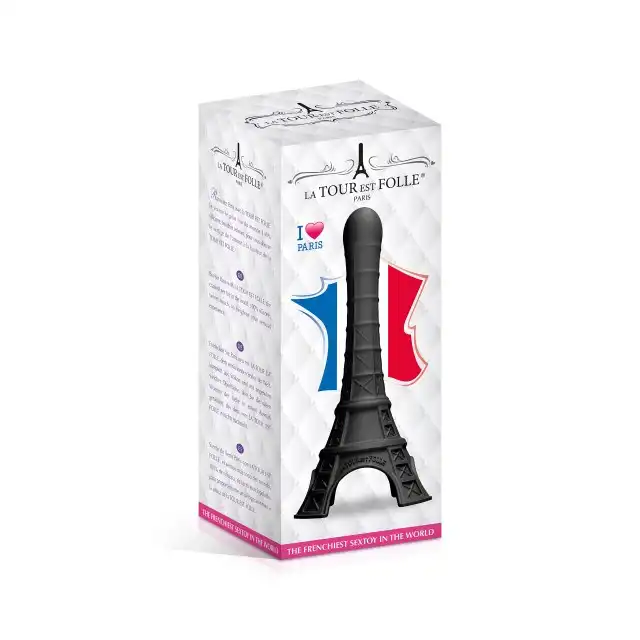 La Tour Est Folle - Noire. Super dildo w kształcie wieży Eiffla! Francuski prezent na walentynki! 
