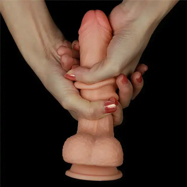 LoveToy - Sliding Skin Dildo 7". Dildo z elastyczną skórą. Delikatna w dotyku powierzchnia, realistyczne doznania!