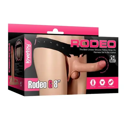 LoveToy - Strap-on Rodeo G 8". Strap-on z dziurką - unisex. Najlepszy na rynku!