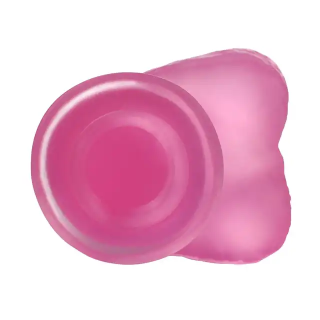 LoveToy - Pink Jelly Dildo. Żelowe dildo w różowym kolorze. Elastyczne, z mocną przyssawką. 17 cm długości. 