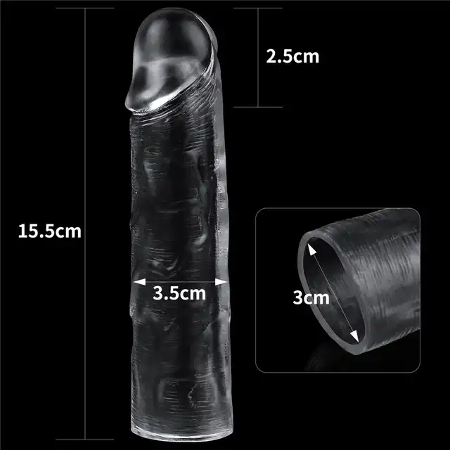 LoveToy - Clear Penis Sleeve 1". Nakładka na penisa, pogrubienie, wydłużenie. Przezroczysty kolor!