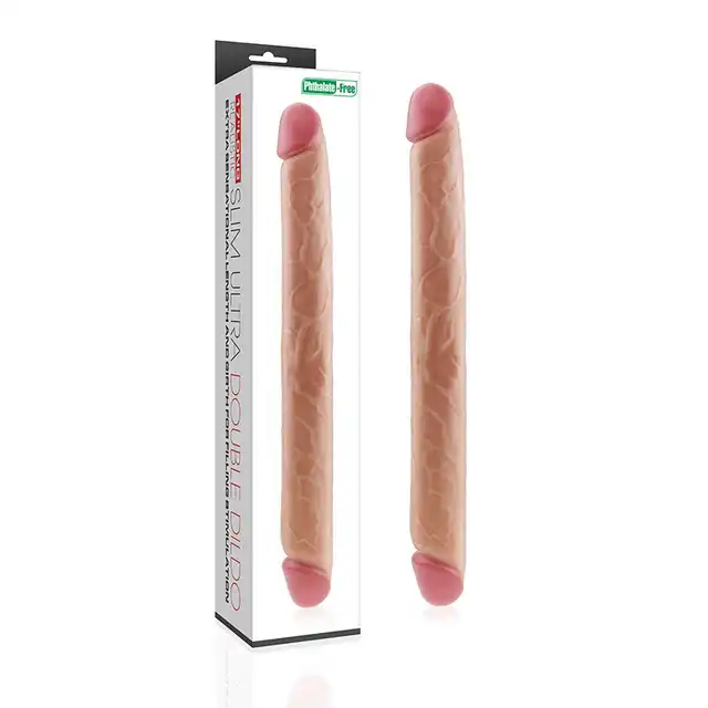 LoveToy - Slim Ultra Double Dildo. 45 cm podwójne dildo, wspólna lub podwójna penetracja! Wysokiej jakości silikon. 