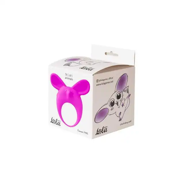 Lola - Mimi Animals Collection Fennec Phil Purple. Słodki wibrujący, elastyczny ring na penisa! Wysoka jakość, uroczy design. 