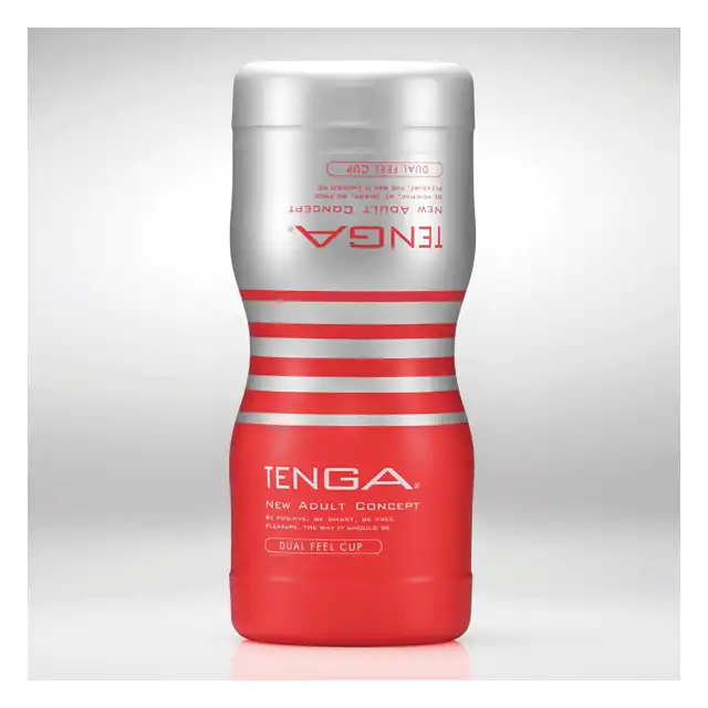 Tenga - Dual Feel Cup Medium. Nowoczesny masturbator z podwójnym otworem. Najwyższa jakość, bestseller. 