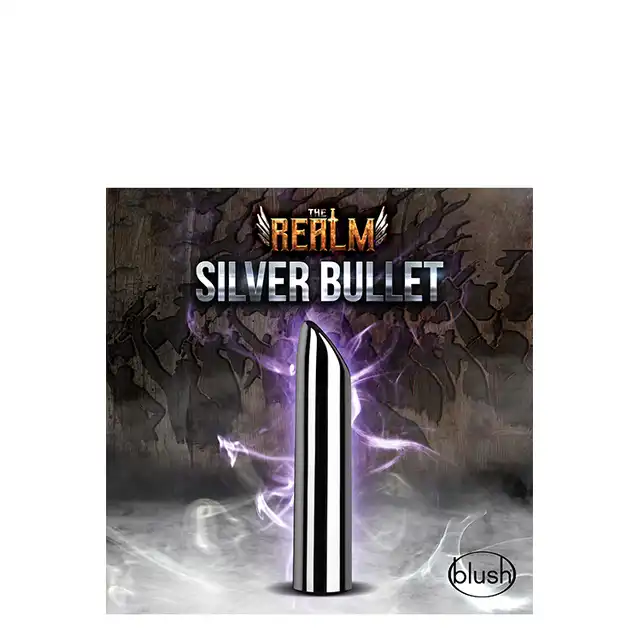 The Realm -  Silver Rechargeable Bullet. Mini wibrator 10 cm x 2 cm. Dyskretny i silny. 