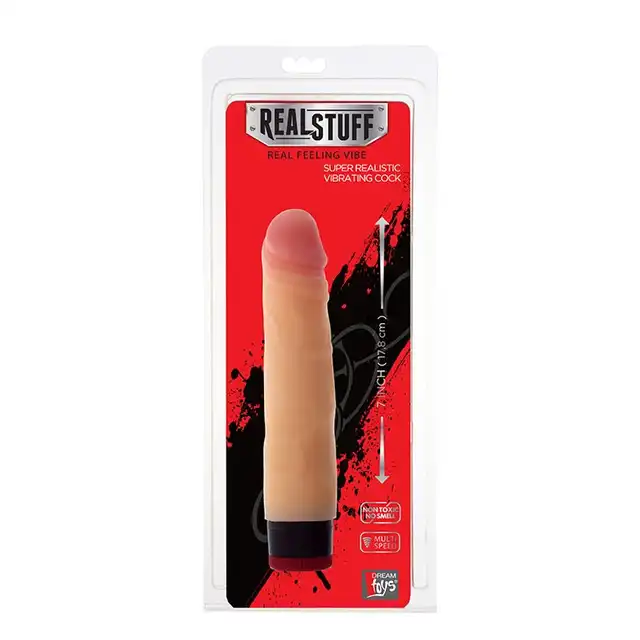 RealStuff - 7" Realstick Vibrator. Realistycznie wyglądający wibrator z regulacją siły wibracji. 