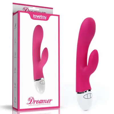 Lovetoy - Dreamer Rabbit Vibrator. Silikonowy wibrator z króliczkiem i 2 silniczkami 