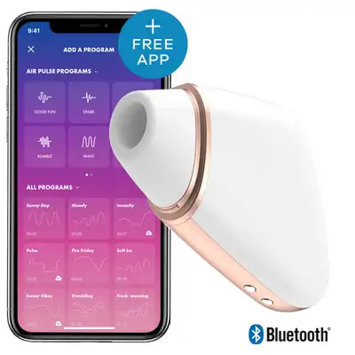 Satisfyer - Love Triangle White. Sensualny stymulator z silnymi wibracjami, sterowany aplikacją.