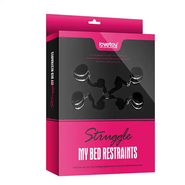 LoveToy - Bed Restraints. Kajdanki na nogi i ręce. Miękkie, regulowane i bezpieczne dla ciała. 