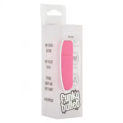 ToyJoy - Funky Bullet. Różowy mini wibrator wysokiej jakości. Pokryty aksamitnym silikonem.  