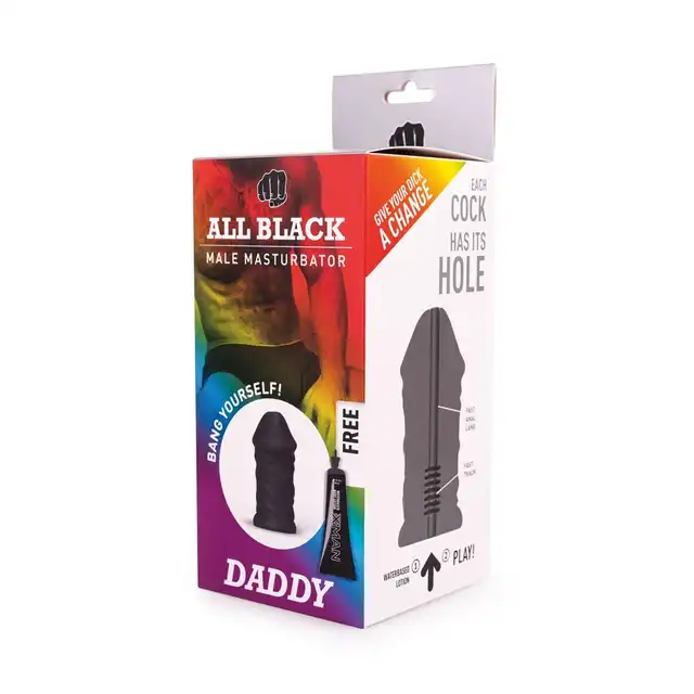 All Black - Daddy Masturbator. Nowoczesny, ultra gładki i przyjemny w dotyku masturbator. 