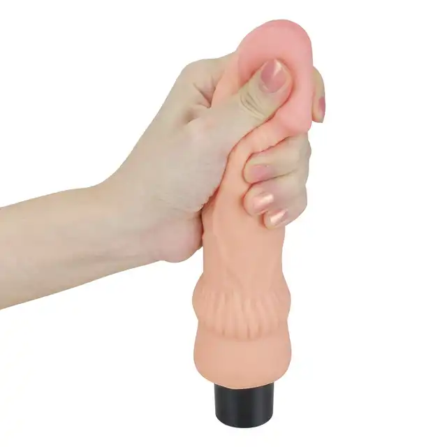 LoveToy - Real Softee 7.8" - realistyczny wibrator z cyberskóry. Aż 10 trybów mocnych wibracji!
