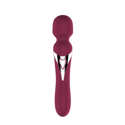 Stymulator-Silicone Dual Massager Pulsator USB 7+7 Function Red Wine