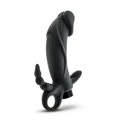 Blush - Performance Plus Apex Black USB. Wielofunkcyjna nakładka na penisa. Wibruje!