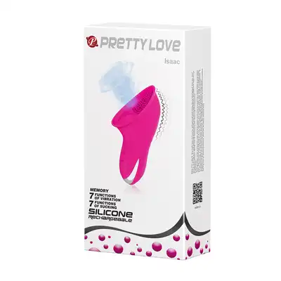 Pretty Love - Isaac USB. Silikonowy strymulator łechtaczki z funkcją ssania i wibracji. Unikatowy i kompaktowy towarzysz rozkoszy