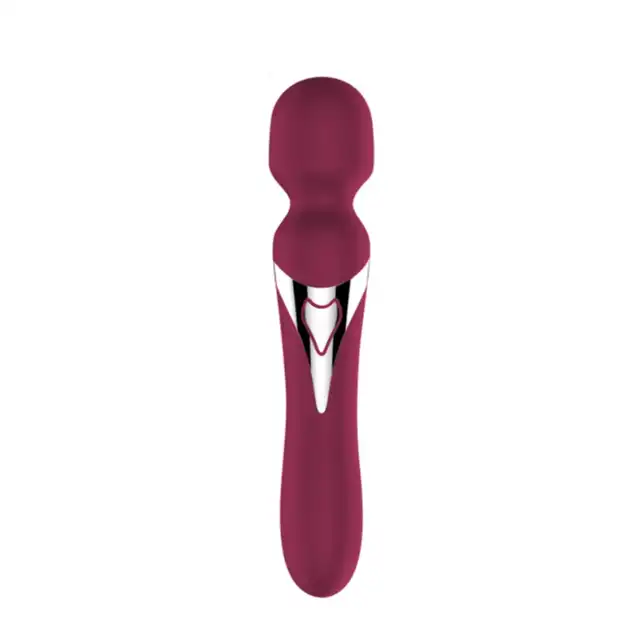 Stymulator-Silicone Dual Massager Pulsator USB 7+7 Function Red Wine