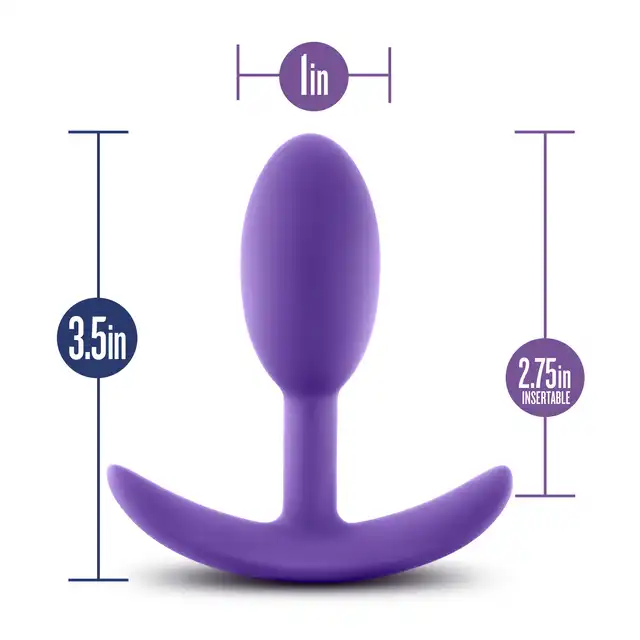 Luxe - Wearable Slim Plug - Korek analny z kulką gejszy rozm. S, fioletowy. Delikatne wibracje