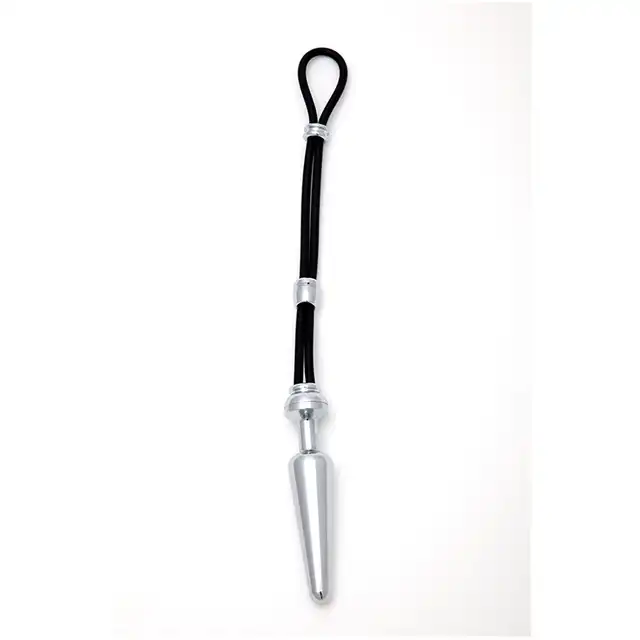 Andaro - Cock Grip Plug Medium Chrome. Metalowy plug z długim uchwytem 34 cm