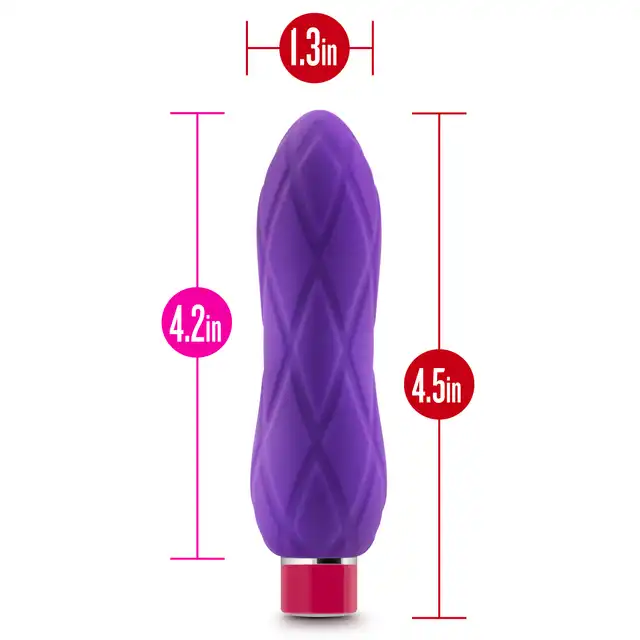 Blush - Aria Crystal Plum USB. Fioletowy niewielki wibrator z silnymi wibracjami. USB
