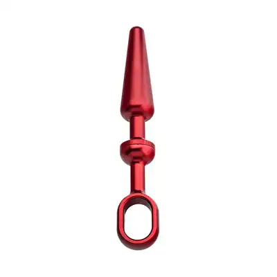 Andaro - Alu-Push Plug Medium Red. Alumioniowa wtyczka analna z czerwonym połyskiem