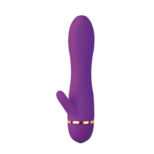 Attraction - Mai No.58 Vibrator Purple. Prążkowany, fioletowo-złoty wibrator. Super stymulacja