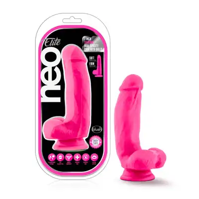 Blush - The Neo Elite 7 inch. Różowe ultrarealistyczne dildo z mocną przyssawką 