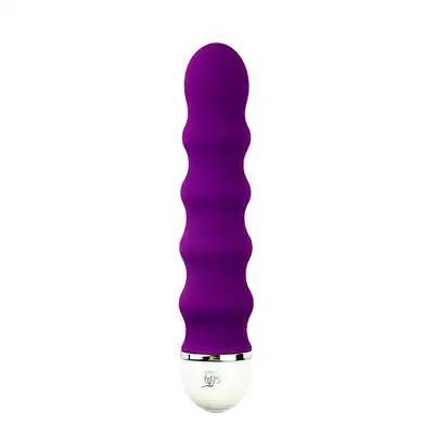 Dream Toys - 7 Speed Bulbed Vibe. Fioletowy wibrator o pofalowanej powierzchni