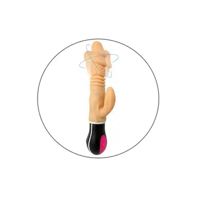 Boss Series - Wibrator-URANUS-USB-12function - Wibrator z cyberskóry  z unikalnym ruchem posuwisto-zwrotnym połączonym dodatkowo z rotacją !