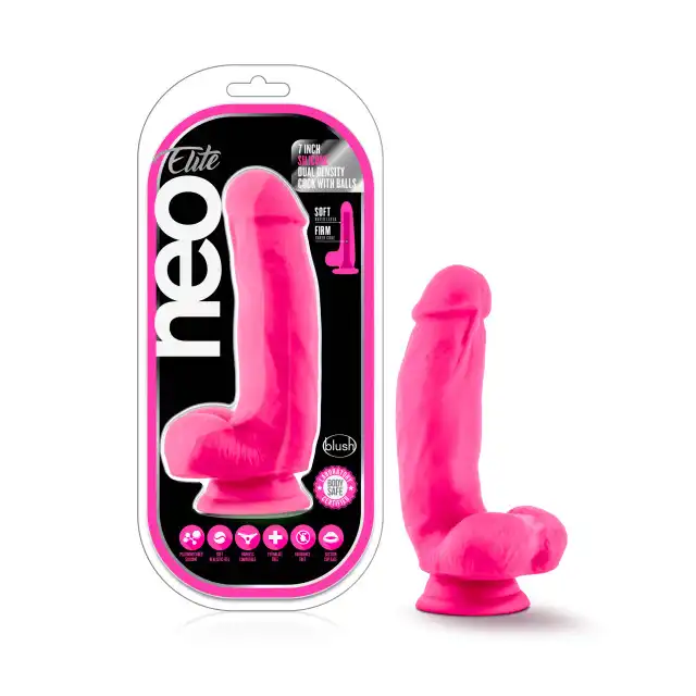Blush - The Neo Elite 7 inch. Różowe ultrarealistyczne dildo z mocną przyssawką 