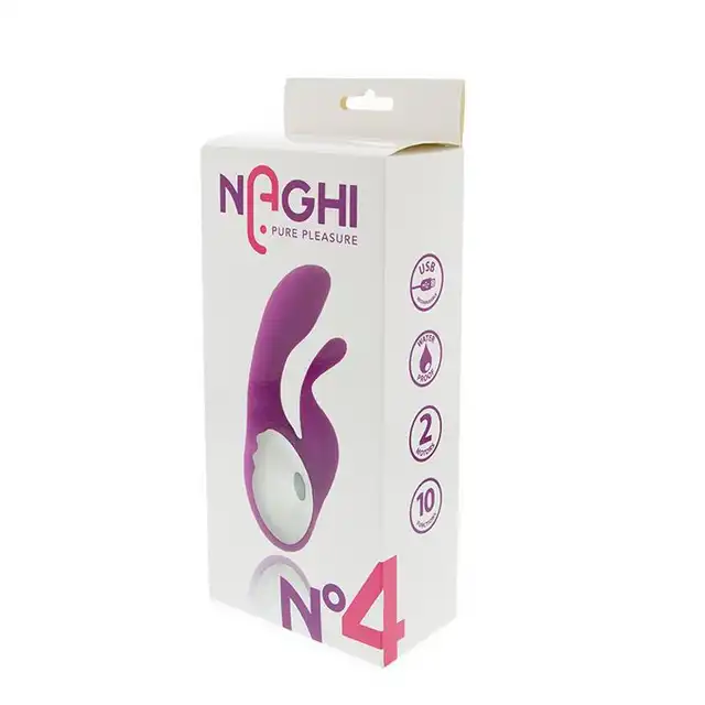 Naghi - no.4 Rechargeable Duo Vibe. Podwójny wibrator z wysokiej jakości silikonu. USB