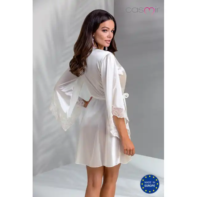 Casmir - Inoe  subtelny peniuar w kolorze ecru L/XL 