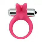 Toyz 4 Lovers - Strechy Pink cock Ring.  100% silikonowy elastyczny ring z wibracjami. Różowy króliczek stymuluje łechtaczkę.