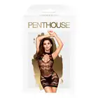 Penthouse - Eye-Catcher S/L. Czarna zmysłowa bodystockingowa sukienka