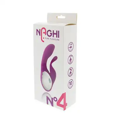 Naghi - no.4 Rechargeable Duo Vibe. Podwójny wibrator z wysokiej jakości silikonu. USB