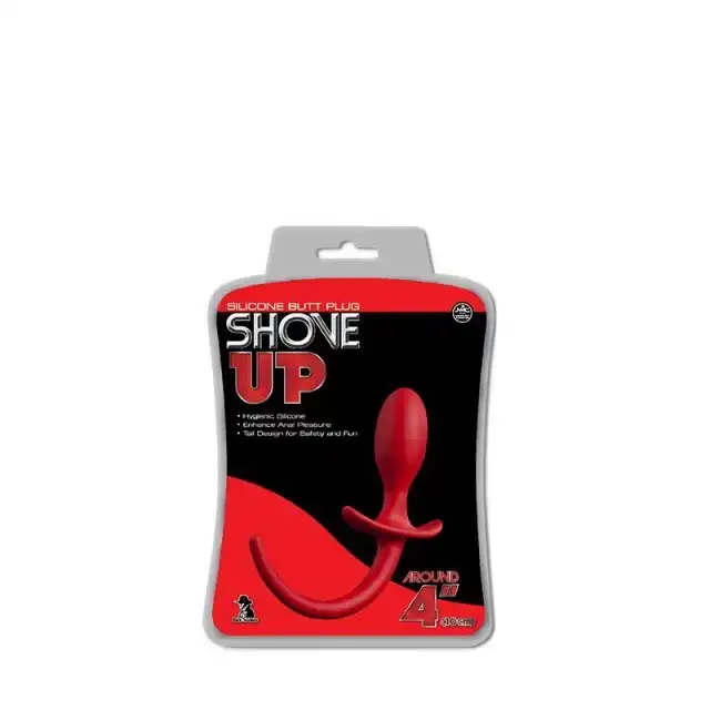 Shove Up - Silicone Butt Plug Red Pet Play. Silikonowy czerwony ogon z wtyczką analną